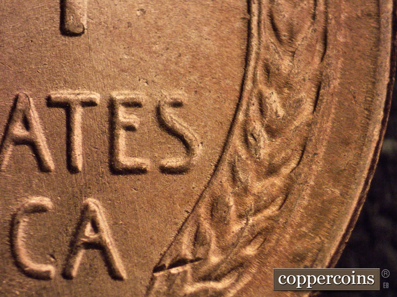 Die-stage B marker on 1954S•1MM•021 (1954 Repunched Mint Mark).