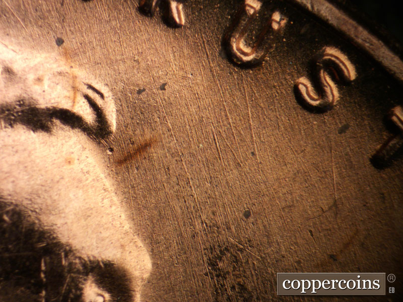 Die-stage B marker on 1954S•1MM•025 (1954 Repunched Mint Mark).