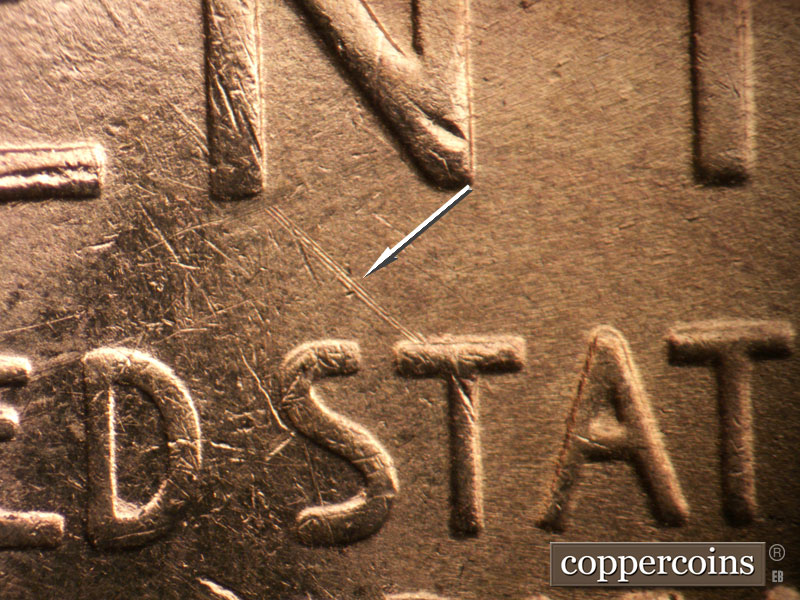 Die-stage B marker on 1954S•1MM•025 (1954 Repunched Mint Mark).