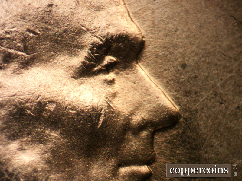 1955 Lincoln cent obverse, CopperCoins die 1955D•1DO•010.