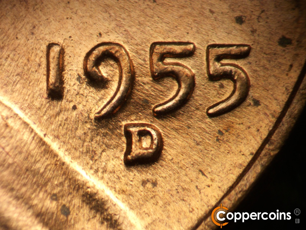 Die-stage C marker on 1955D•1DO•015 showing Date for reference.