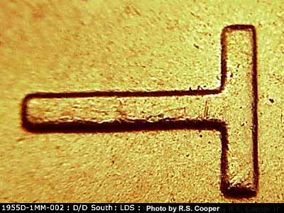 Die-stage C marker on 1955D•1MM•002 (1955 Repunched Mint Mark).