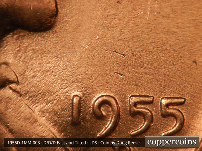 Die-stage C marker on 1955D•1MM•003 (1955 Repunched Mint Mark).