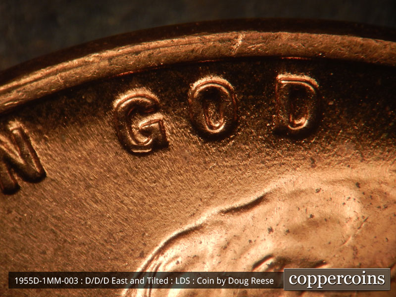 Die-stage C marker on 1955D•1MM•003 (1955 Repunched Mint Mark).