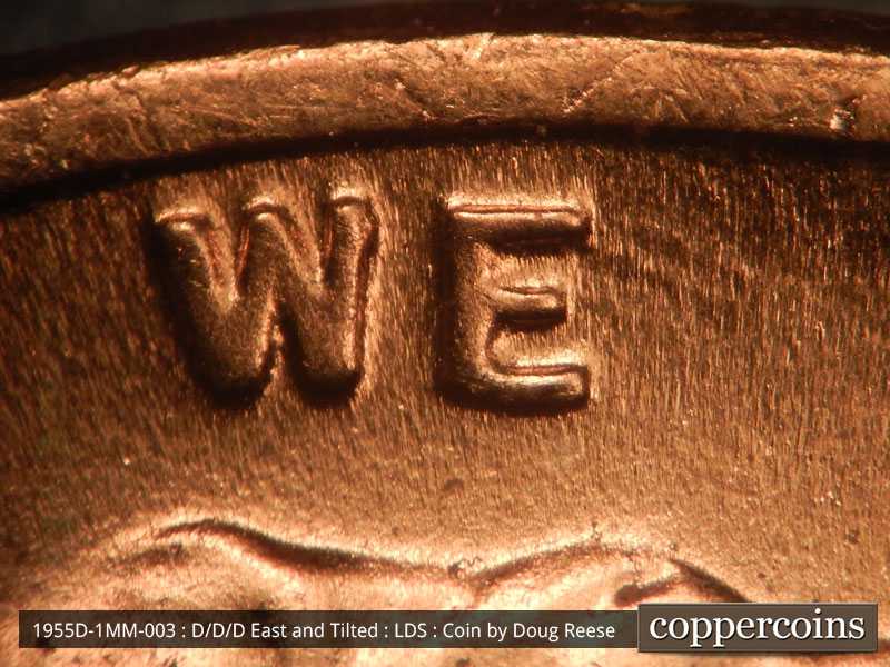 Die-stage C marker on 1955D•1MM•003 (1955 Repunched Mint Mark).