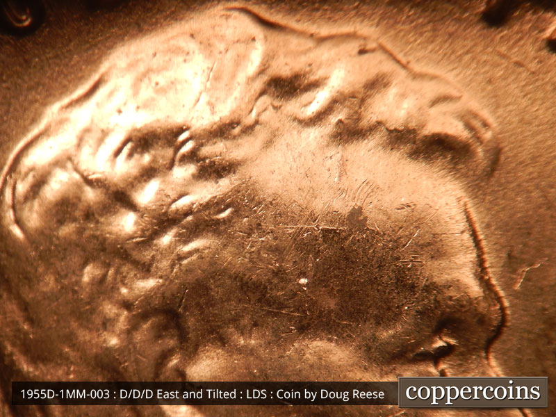 Die-stage C marker on 1955D•1MM•003 (1955 Repunched Mint Mark).
