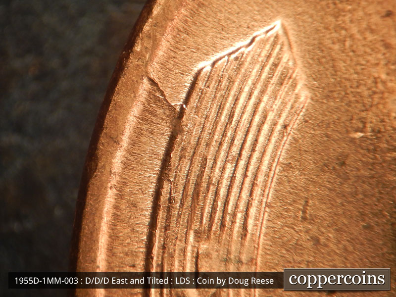 Die-stage C marker on 1955D•1MM•003 (1955 Repunched Mint Mark).