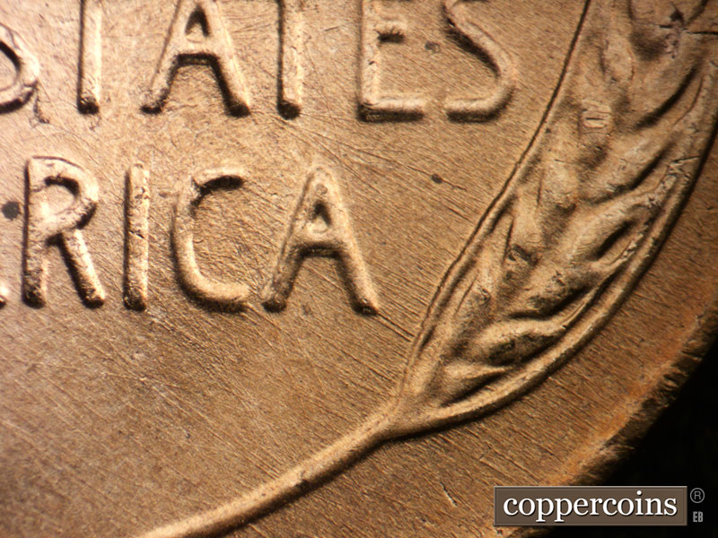 Die-stage B marker on 1955D•1MM•008 (1955 Repunched Mint Mark).