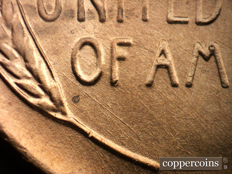 Die-stage B marker on 1955D•1MM•008 (1955 Repunched Mint Mark).