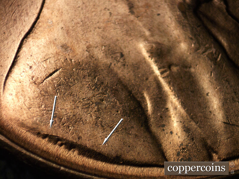 Die-stage C marker on 1955D•1MM•009 (1955 Repunched Mint Mark).