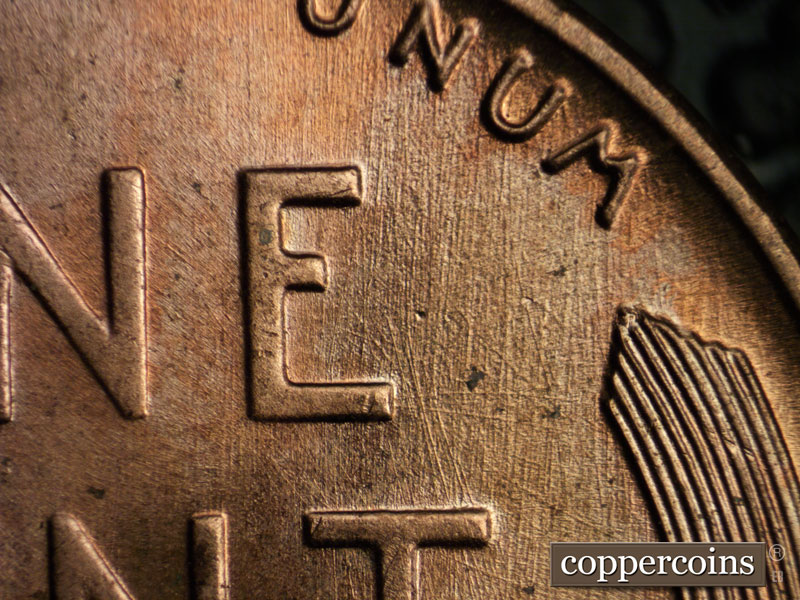 Die-stage C marker on 1955D•1MM•009 (1955 Repunched Mint Mark).