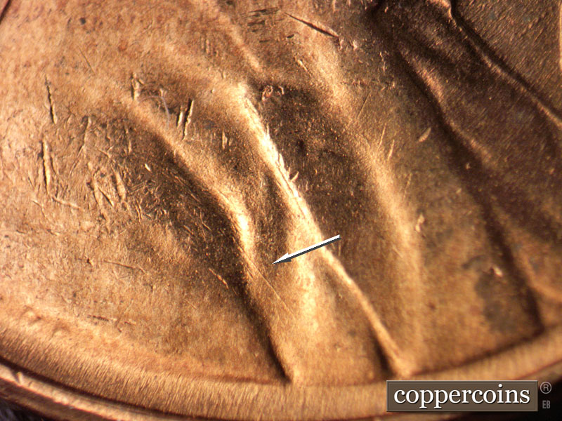 Die-stage B marker on 1955D•1MM•020 (1955 Repunched Mint Mark).