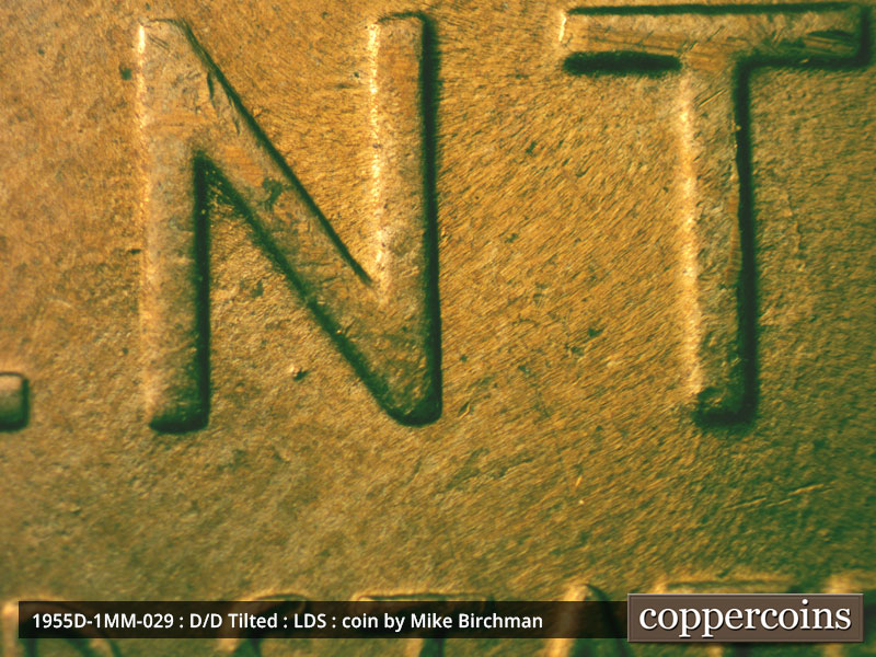 Die-stage C marker on 1955D•1MM•029 (1955 Repunched Mint Mark).