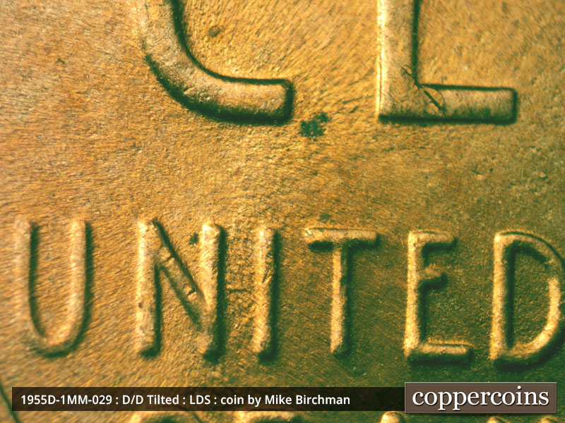 Die-stage C marker on 1955D•1MM•029 (1955 Repunched Mint Mark).