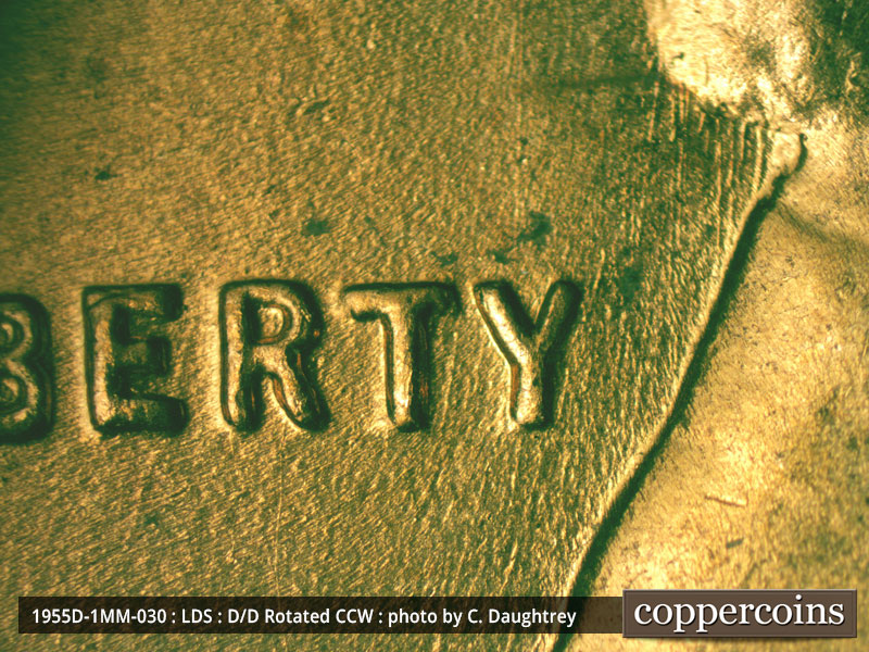 Die-stage C marker on 1955D•1MM•030 (1955 Repunched Mint Mark).