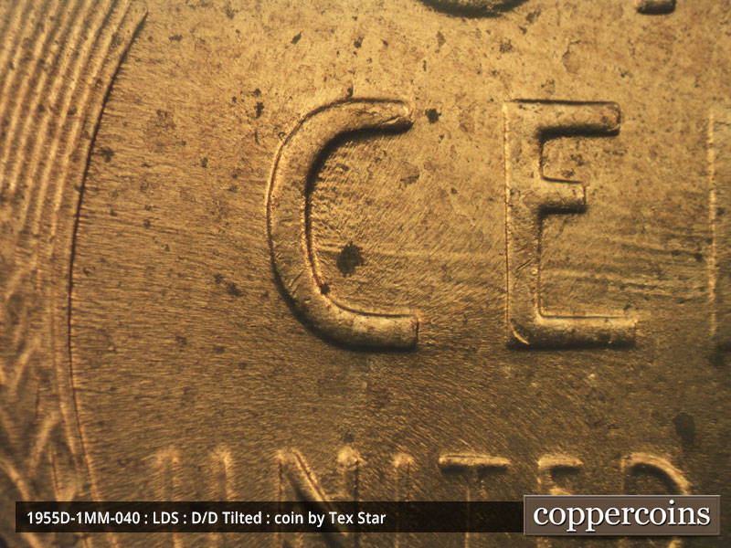 Die-stage C marker on 1955D•1MM•040 (1955 Repunched Mint Mark).