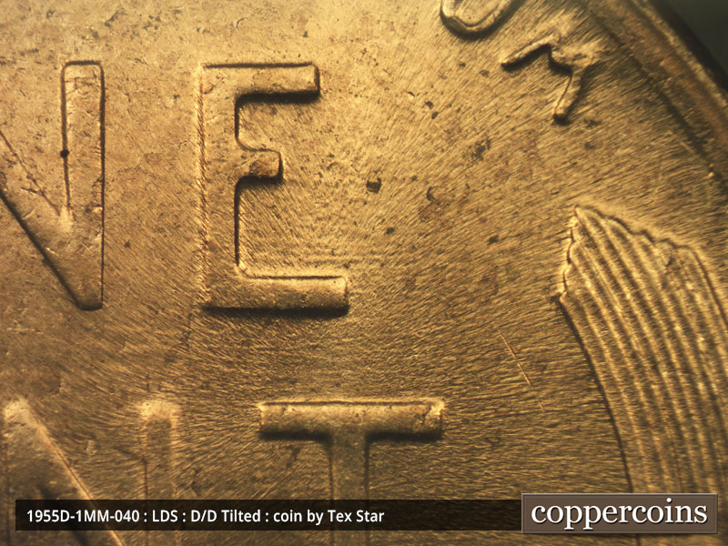 Die-stage C marker on 1955D•1MM•040 (1955 Repunched Mint Mark).