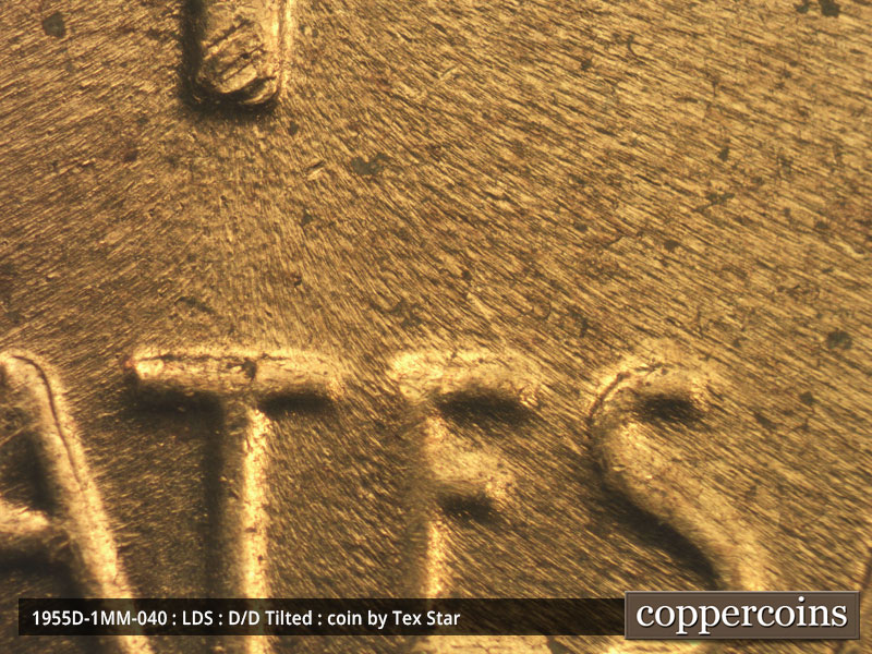 Die-stage C marker on 1955D•1MM•040 (1955 Repunched Mint Mark).