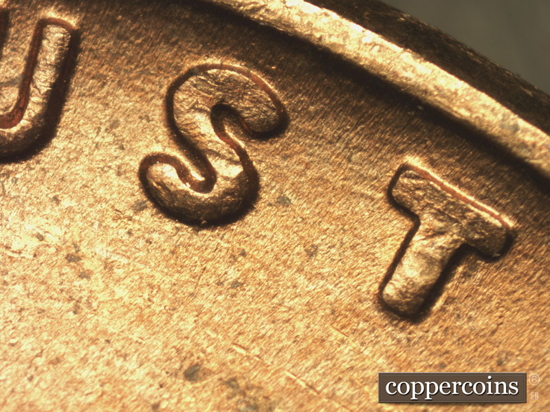 Die-stage B marker on 1955D•1MM•044 (1955 Repunched Mint Mark).