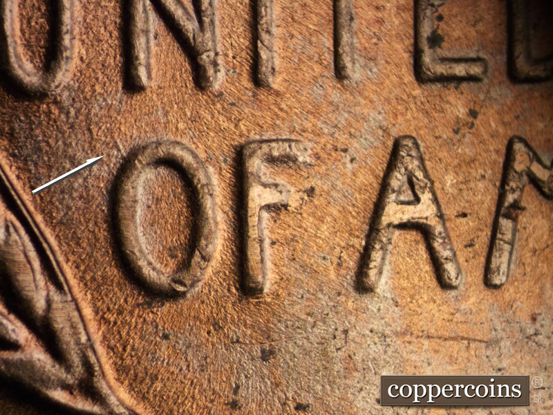 Die-stage C marker on 1955D•1MM•046 (1955 Repunched Mint Mark).