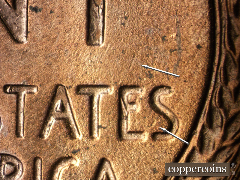 Die-stage C marker on 1955D•1MM•046 (1955 Repunched Mint Mark).