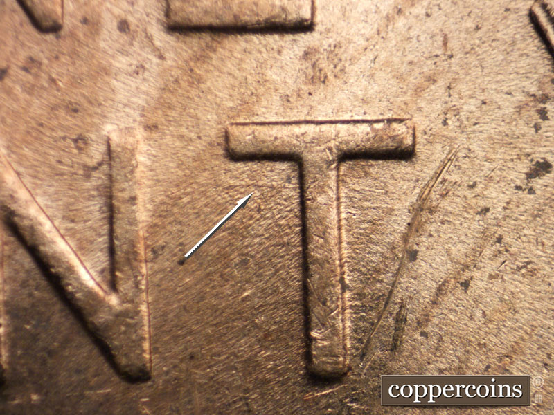 Die-stage C marker on 1955D•1MM•047 (1955 Repunched Mint Mark).