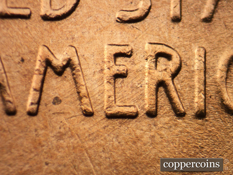 Die-stage B marker on 1955D•1MM•050 (1955 Repunched Mint Mark).