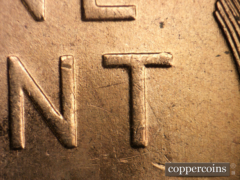 Die-stage C marker on 1955D•1MM•050 (1955 Repunched Mint Mark).