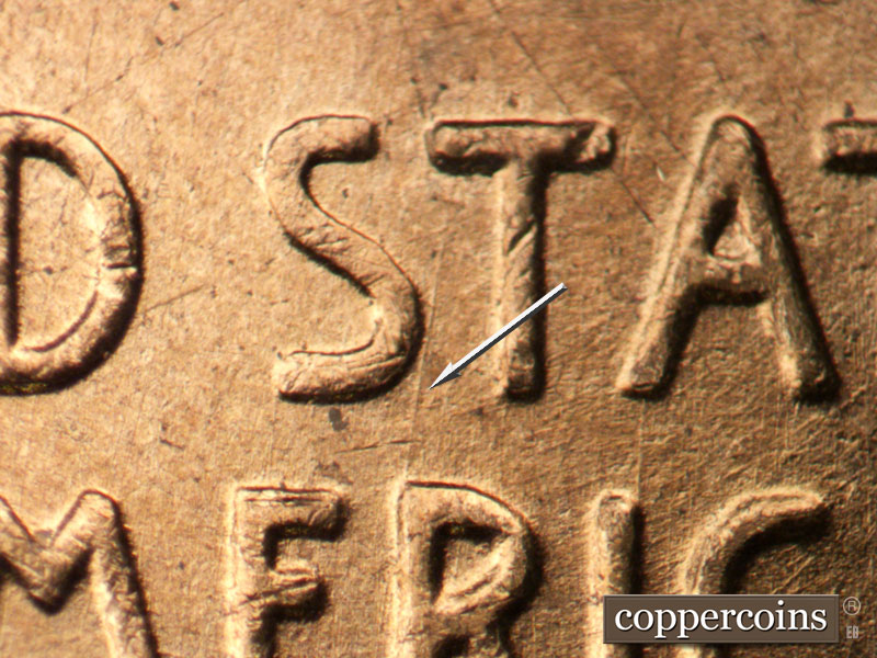 Die-stage C marker on 1955D•1MM•050 (1955 Repunched Mint Mark).