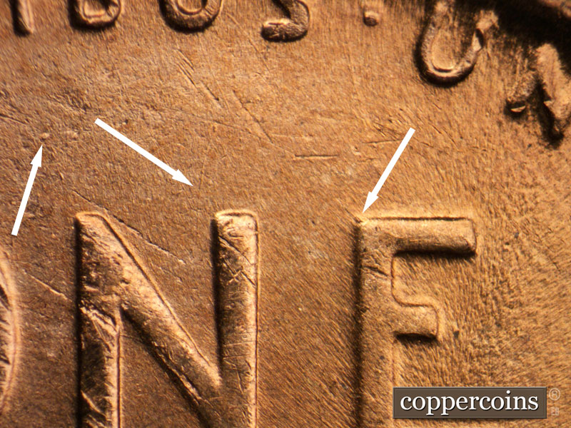 Die-stage C marker on 1955D•1MM•051 (1955 Repunched Mint Mark).