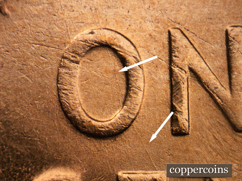 Die-stage C marker on 1955D•1MM•051 (1955 Repunched Mint Mark).