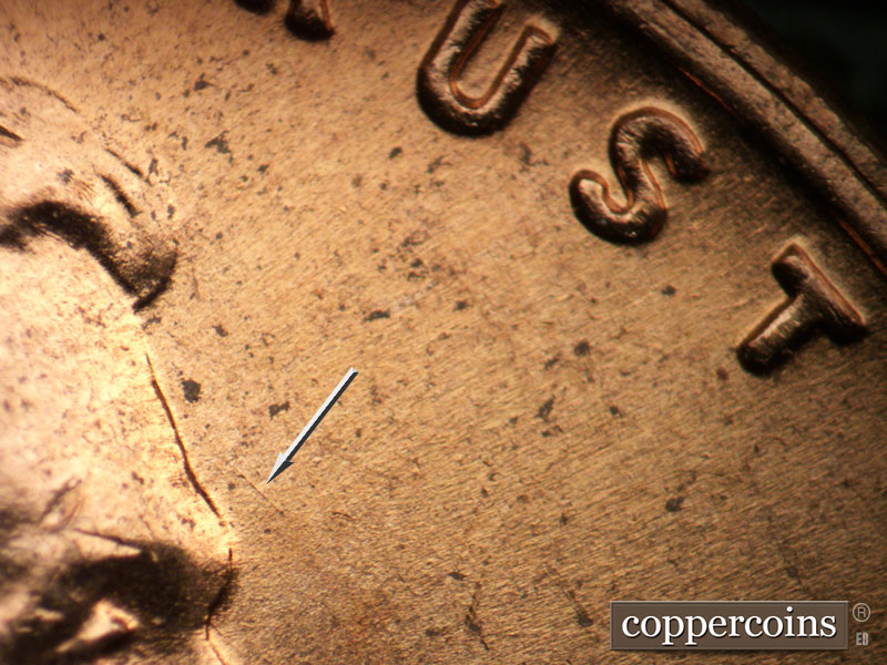 Die-stage B marker on 1955D•1MM•056 (1955 Repunched Mint Mark).