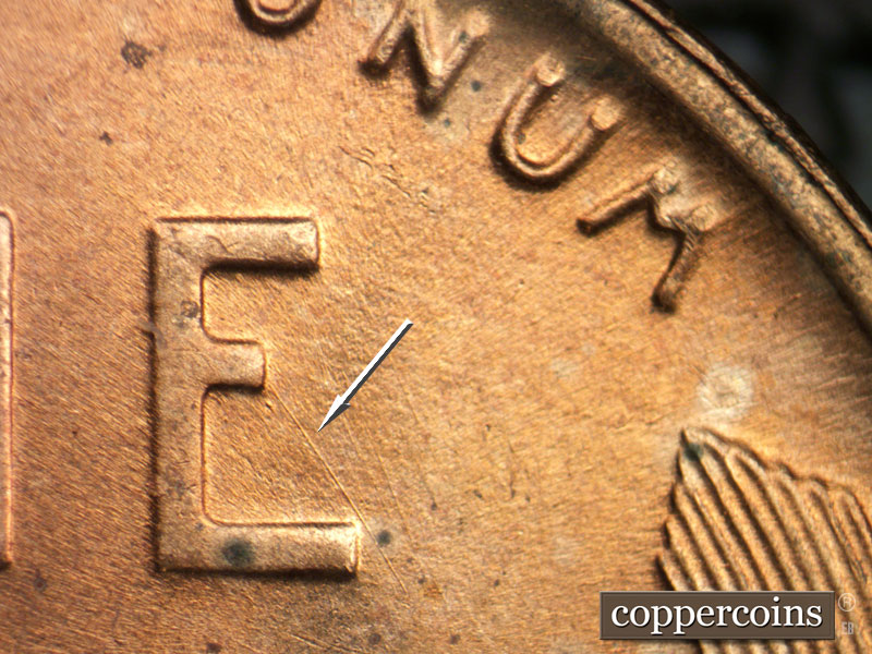Die-stage A marker on 1955D•1MM•058 (1955 Repunched Mint Mark).