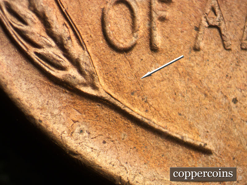 Die-stage A marker on 1955D•1MM•058 (1955 Repunched Mint Mark).