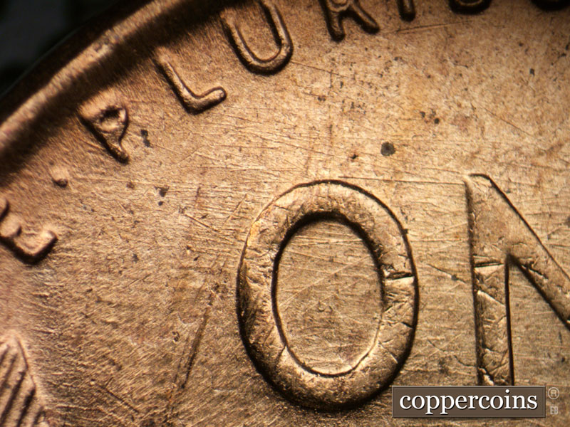 Die-stage C marker on 1955D•1MM•062 (1955 Repunched Mint Mark).