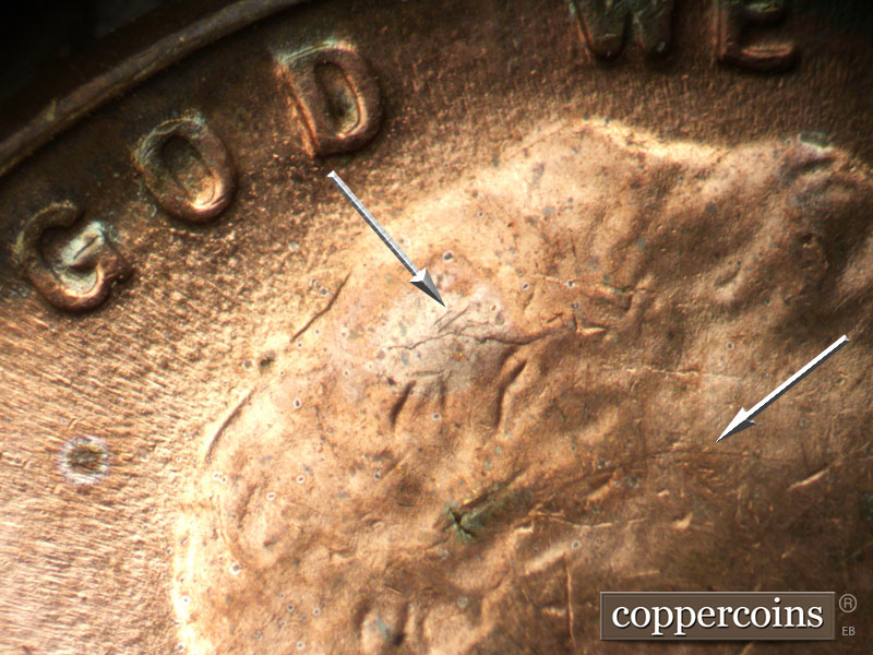 Die-stage C marker on 1955D•1MM•069 (1955 Repunched Mint Mark).