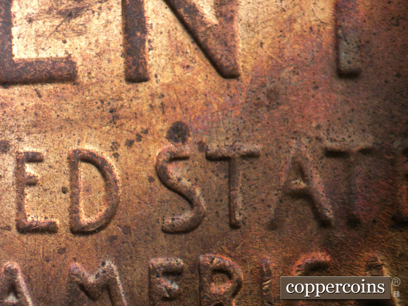 Die-stage A marker on 1955S•1MM•005 (1955 Repunched Mint Mark).