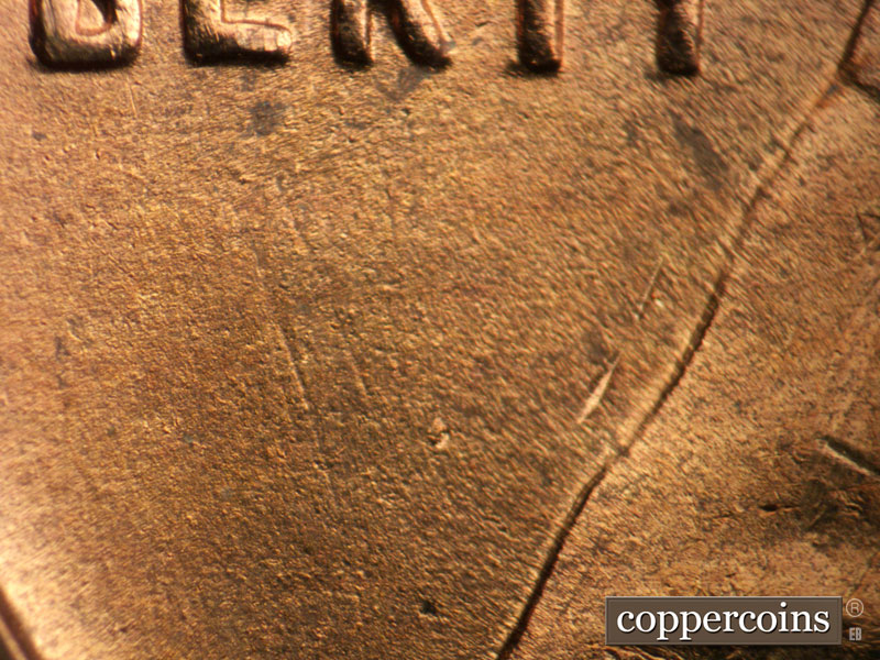 Die-stage C marker on 1955S•1MM•007 (1955 Repunched Mint Mark).
