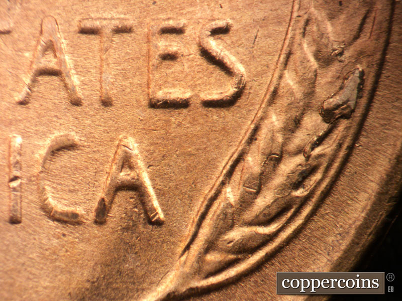 Die-stage C marker on 1955S•1MM•017 (1955 Repunched Mint Mark).