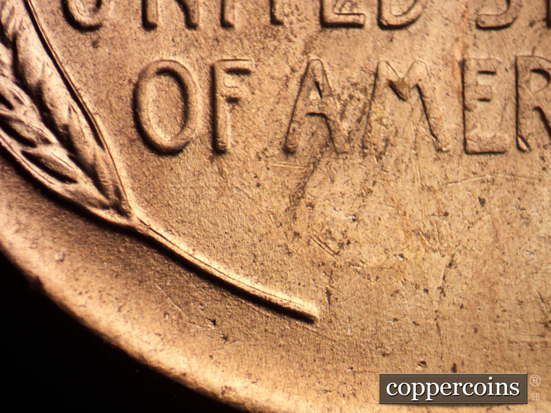Die-stage C marker on 1956D•1DO•012 (1956 Doubled Die Obverse).