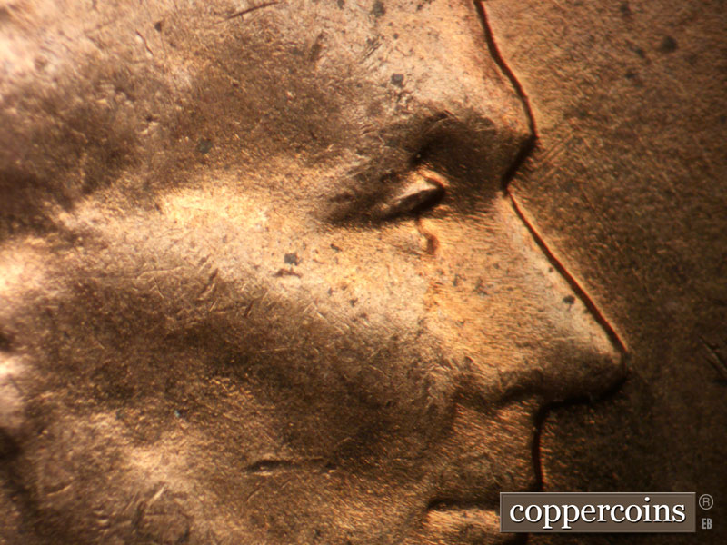 1956 Lincoln cent obverse, CopperCoins die 1956D•1DO•013.