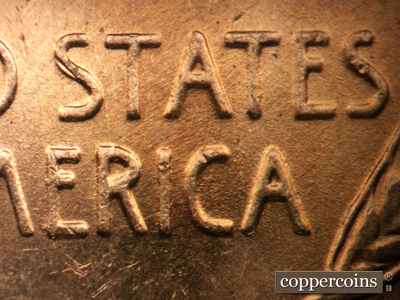 Die-stage B marker on 1956D•1DO•013 (1956 Doubled Die Obverse).