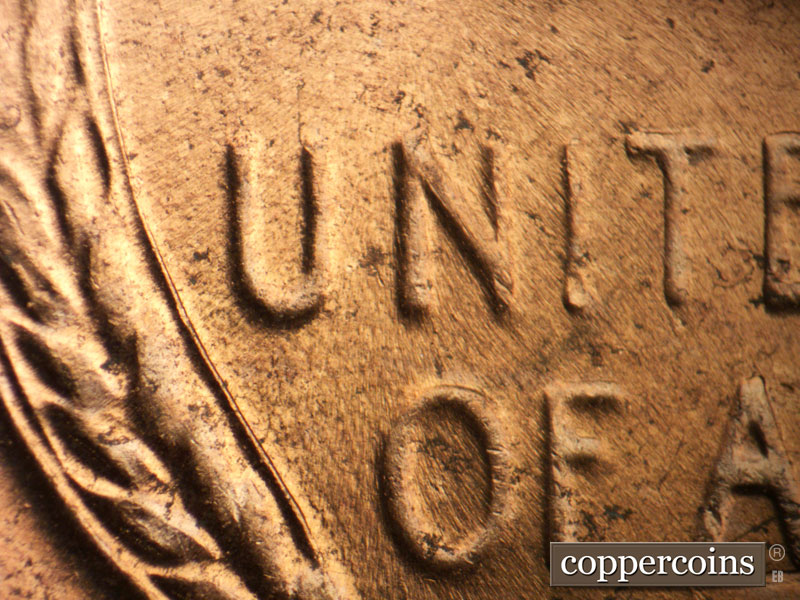 Die-stage C marker on 1956D•1DO•013 (1956 Doubled Die Obverse).