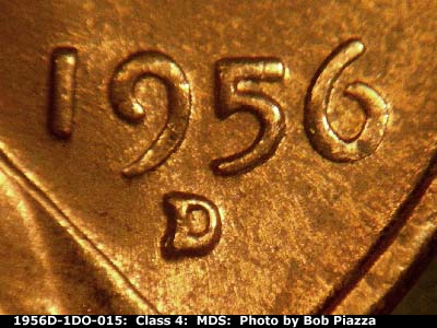 Die-stage B marker on 1956D•1DO•015 (1956 Doubled Die Obverse).