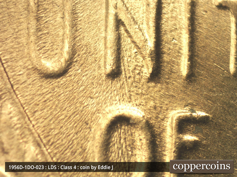 Die-stage C marker on 1956D•1DO•023 (1956 Doubled Die Obverse).