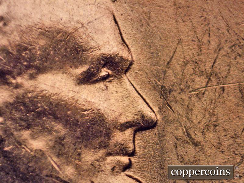 1956 Lincoln cent obverse, CopperCoins die 1956D•1DO•024.