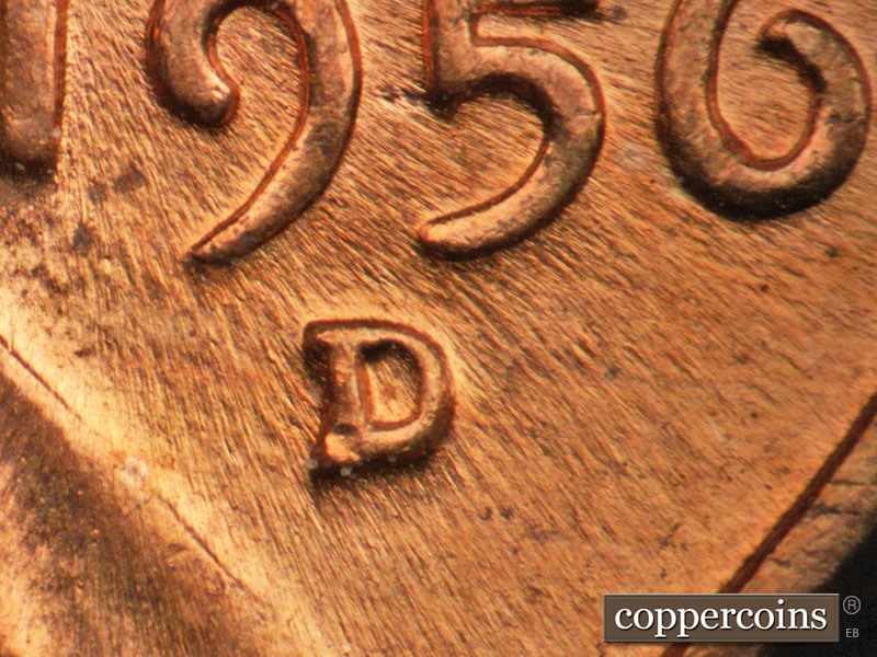Die-stage C marker on 1956D•1DO•024 (1956 Doubled Die Obverse).