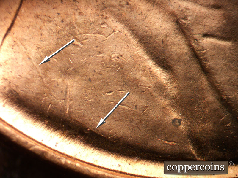 Die-stage C marker on 1956D•1DO•024 (1956 Doubled Die Obverse).