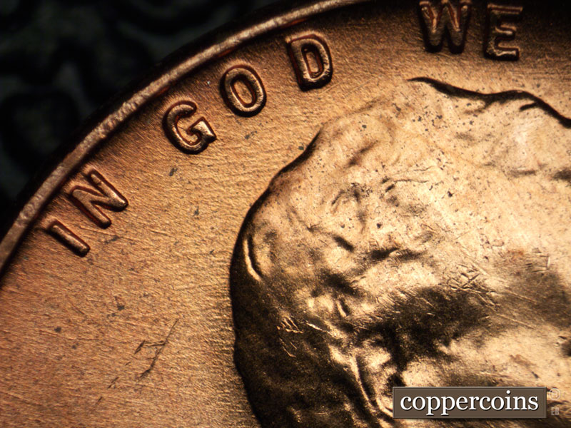 Die-stage B marker on 1956D•1DO•029 (1956 Doubled Die Obverse).