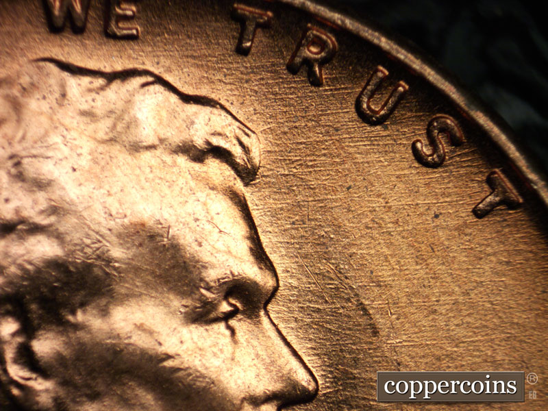 Die-stage B marker on 1956D•1DO•029 (1956 Doubled Die Obverse).